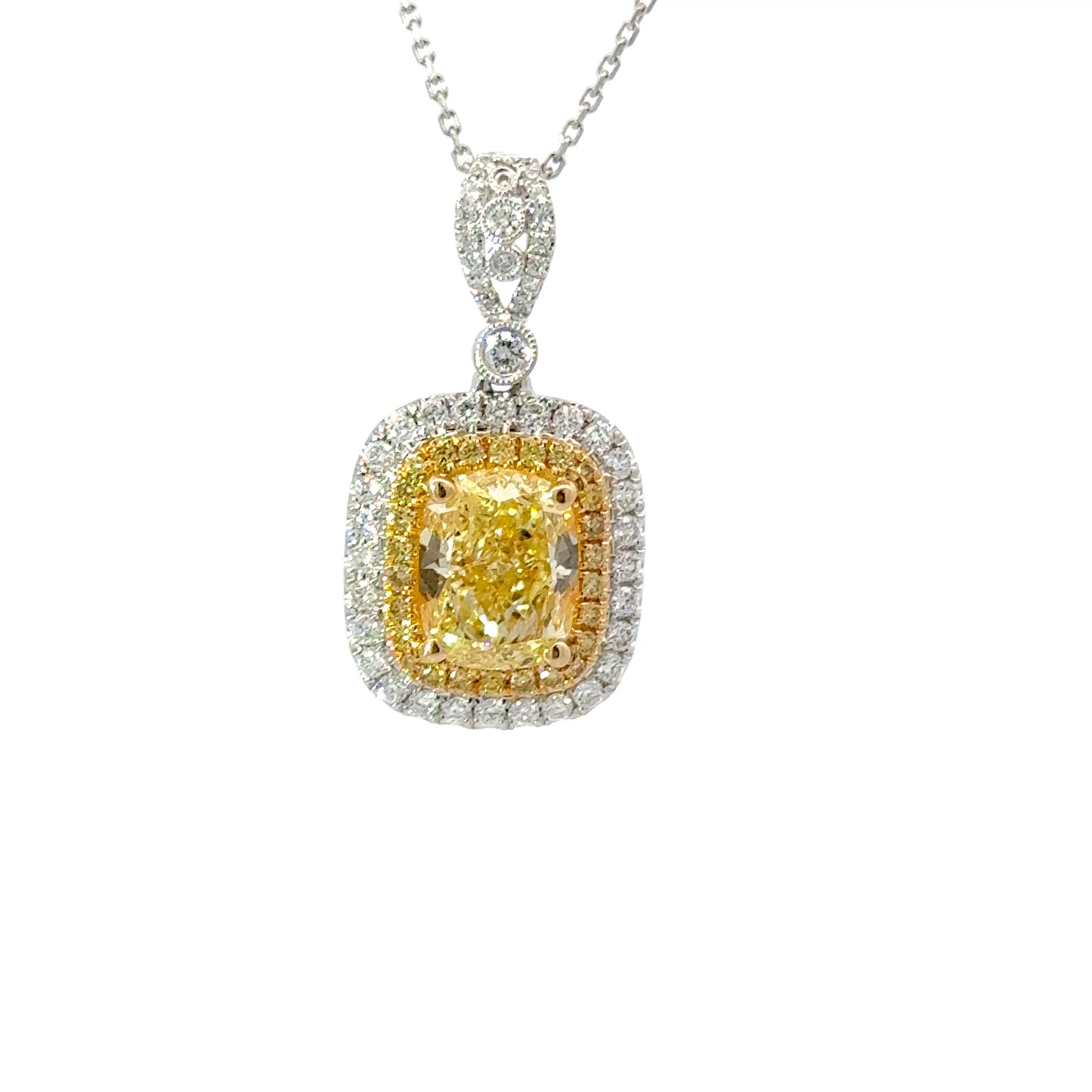 Elegant GIA Fancy Yellow Diamond Pendant