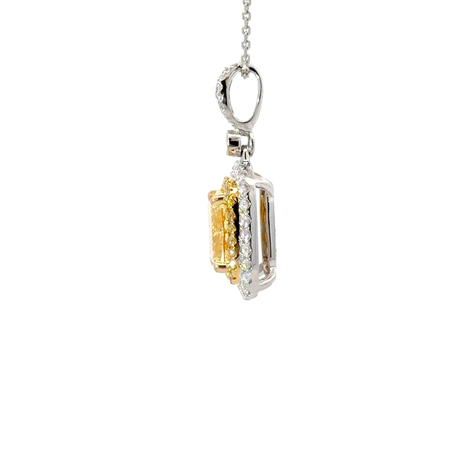 Elegant GIA Fancy Yellow Diamond Pendant