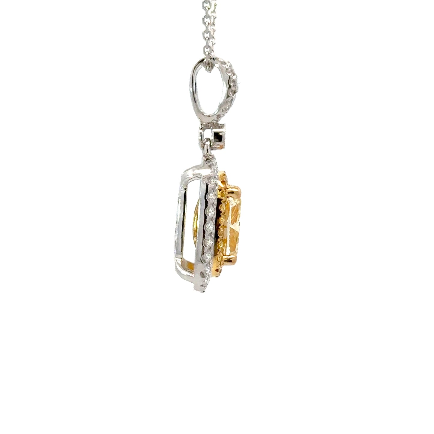 Elegant GIA Fancy Yellow Diamond Pendant