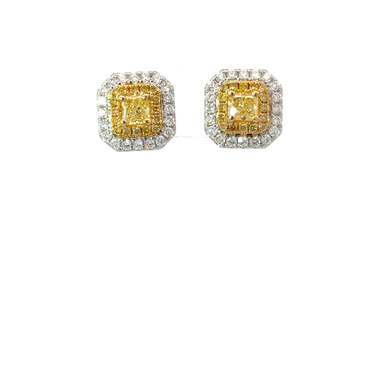 Elegant GIA Fancy Yellow Diamond Earrings