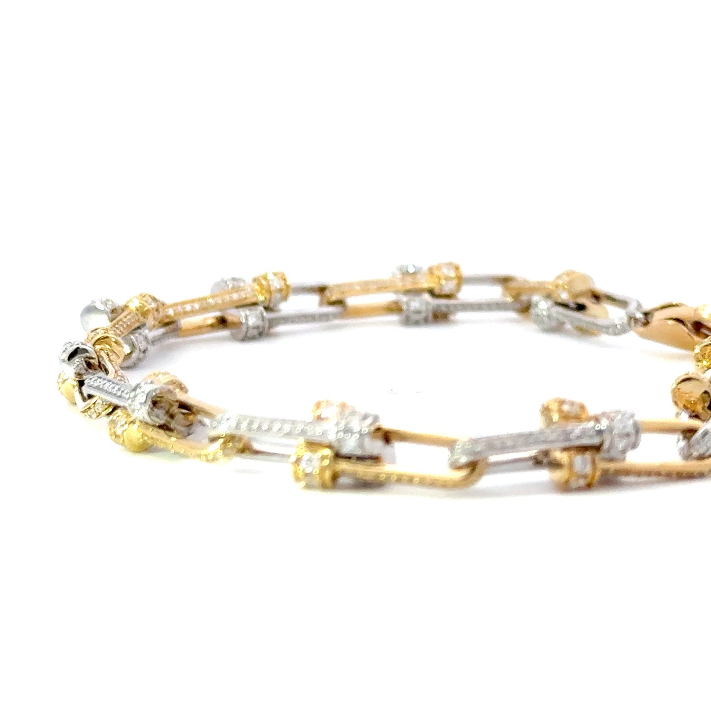 Elegant Two-Tone 18K gold intricate design diamonds Bracelet