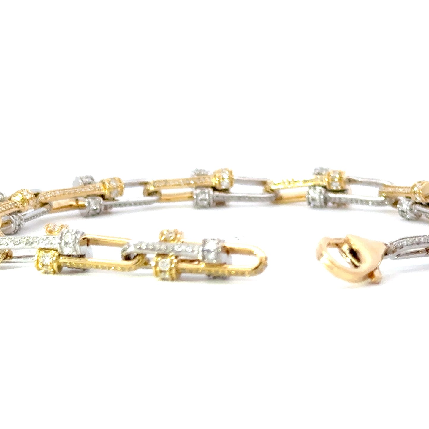 Elegant Two-Tone 18K gold intricate design diamonds Bracelet