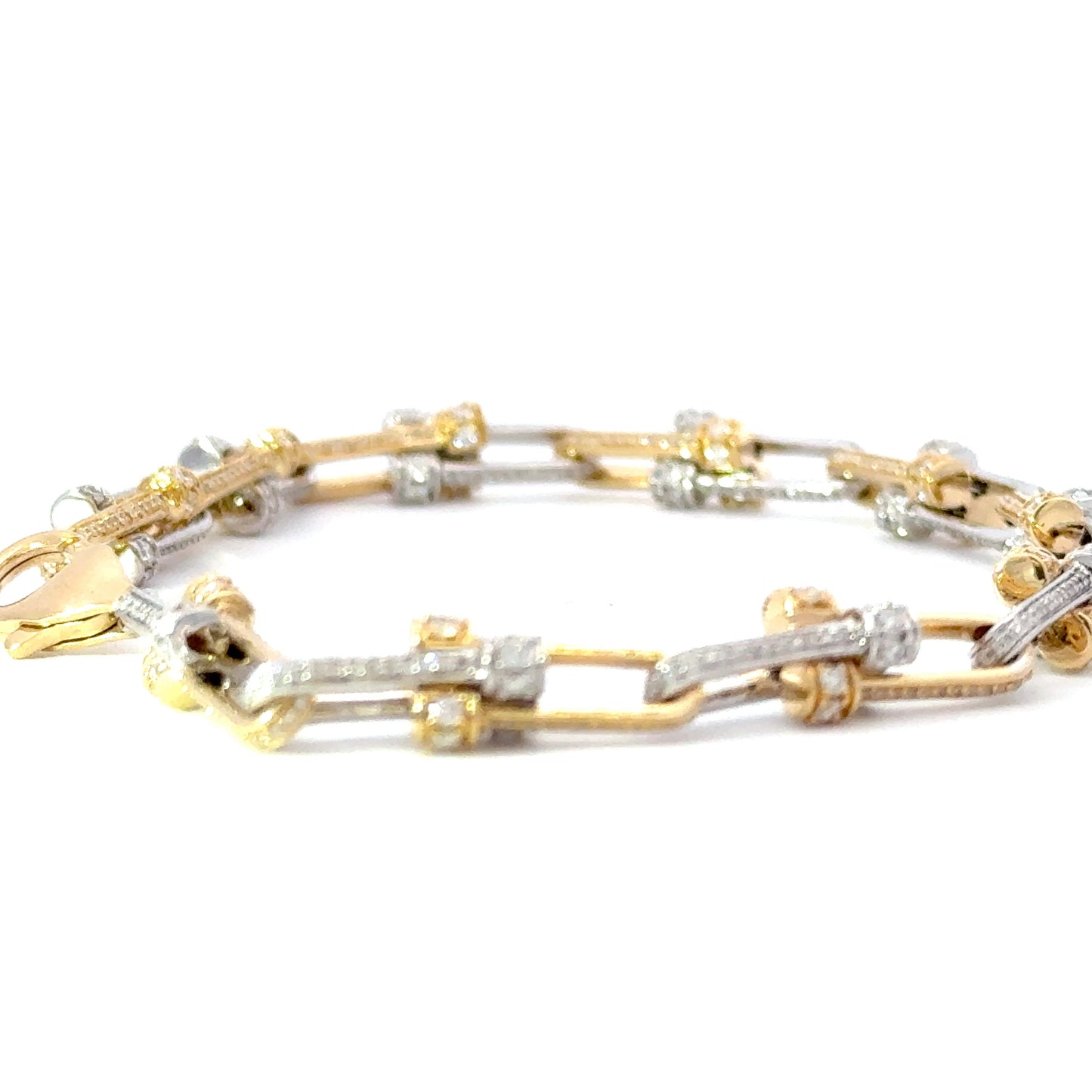 Elegant Two-Tone 18K gold intricate design diamonds Bracelet