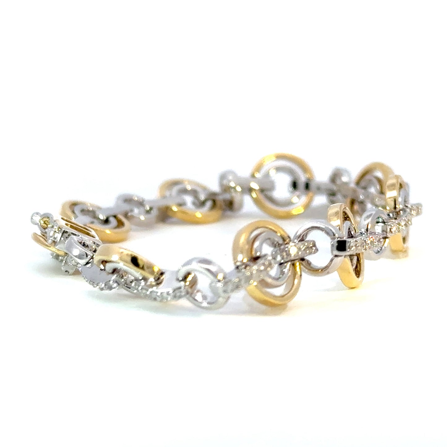 Elegant Two-Tone 18K gold and diamonds Bracelet