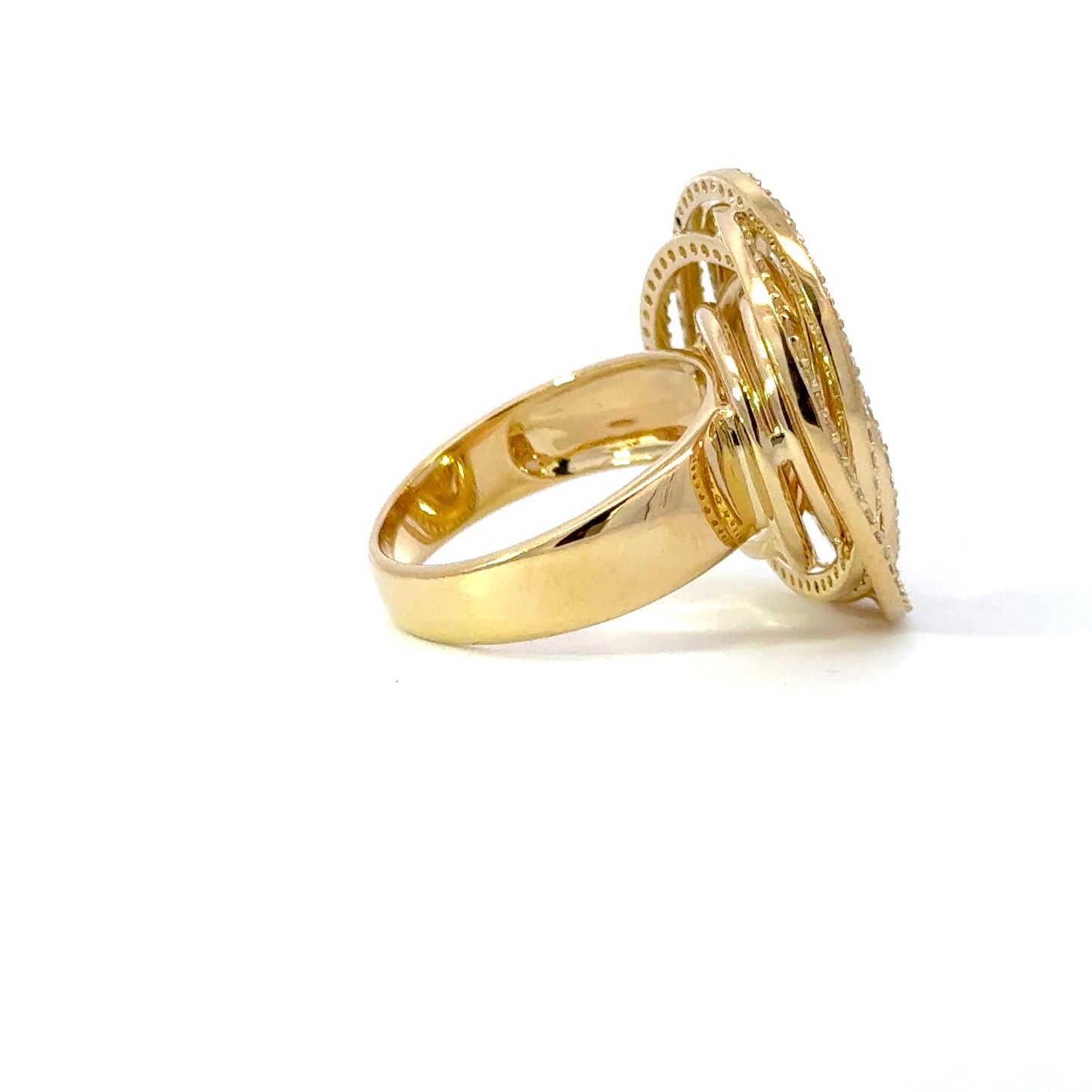 Elegant natural spherical rows of diamonds ring