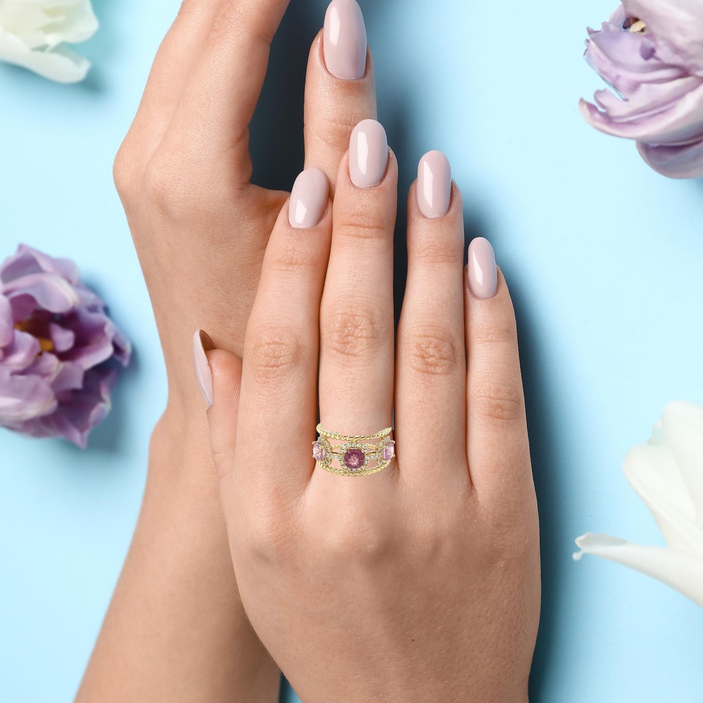 Spinels and diamonds rings