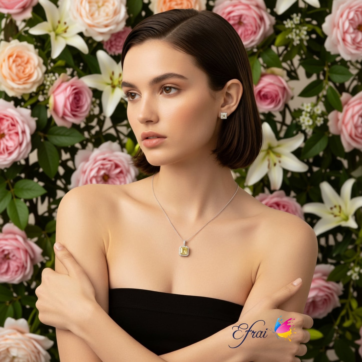 Elegant GIA Natural Fancy yellow diamonds necklace