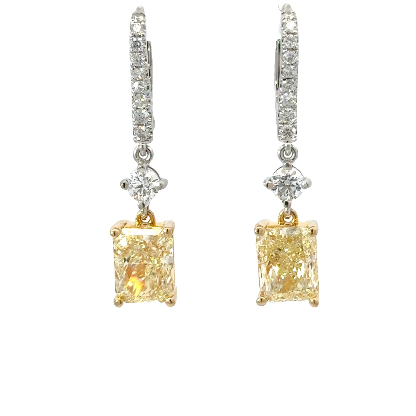 Elegant Radiant Yellow DiamondsEarrings