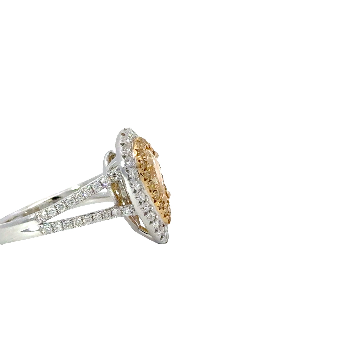 Elegant GIA Fancy light Yellow Pear-Shaped Diamond Ring