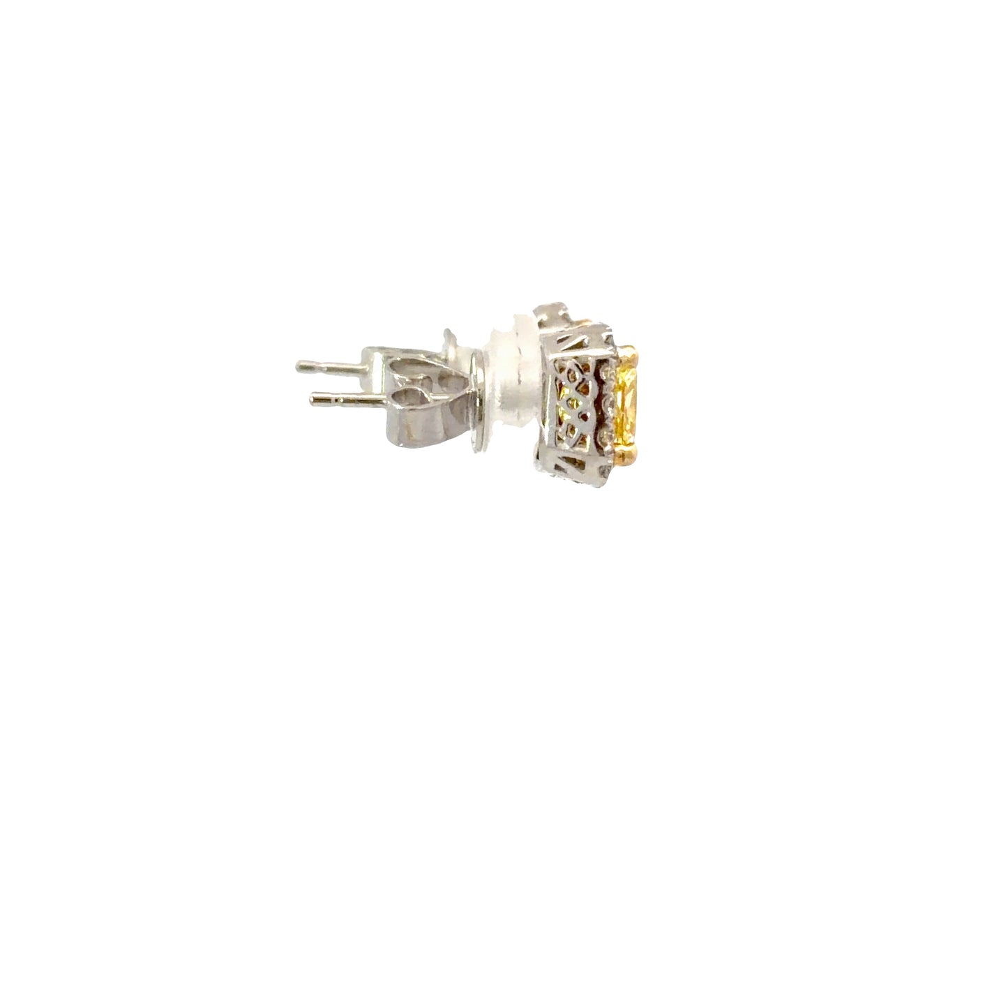 GIA natural fancy yellow radiant diamonds earrings