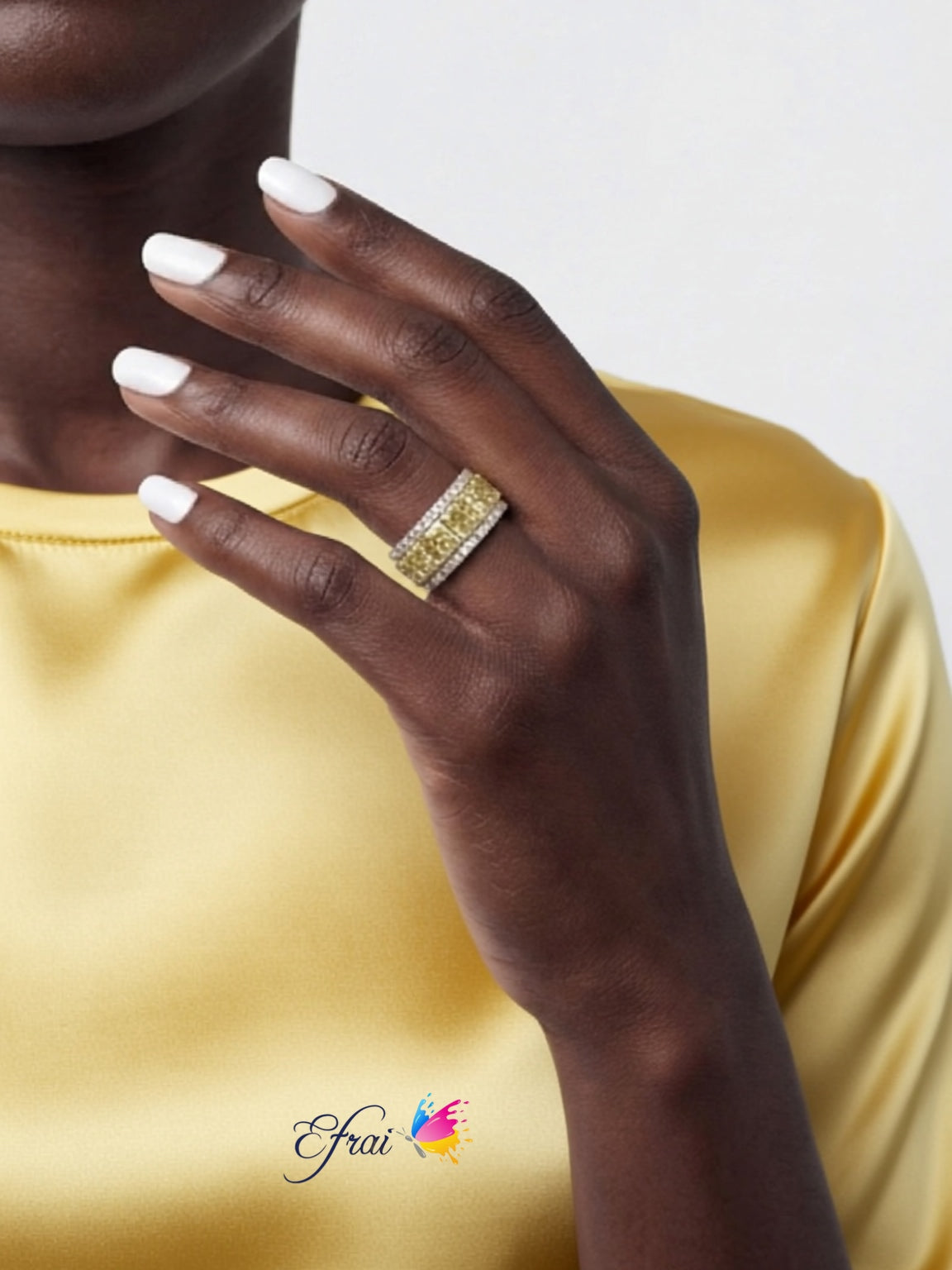 CGL Natural 6 Fancy Yellow diamonds ring