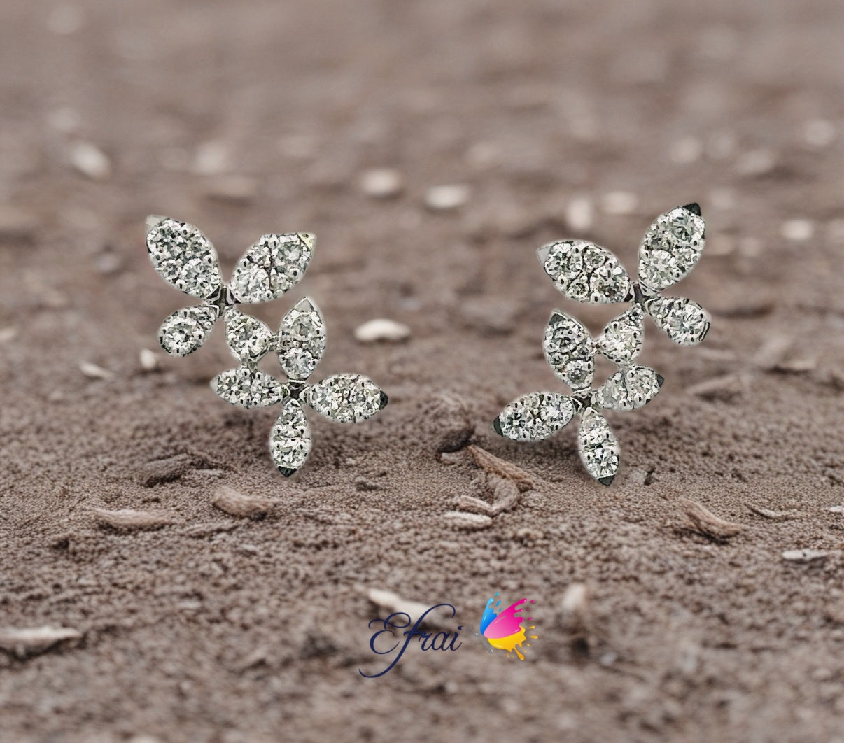 Double butterflies diamonds earrings