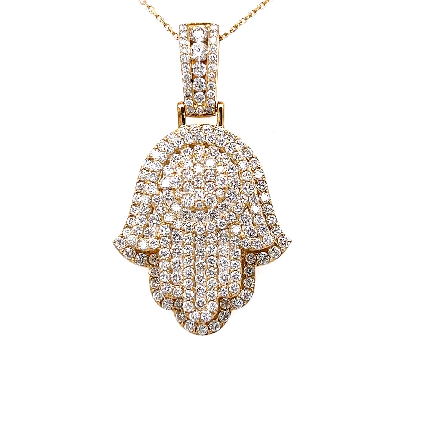 Bright and gorgeous big diamonds hamsa necklace