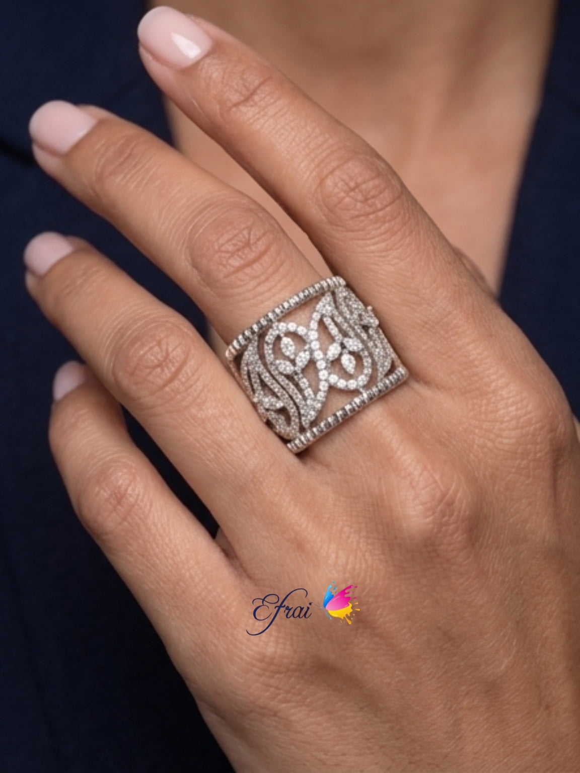Unique diamonds cocktail ring