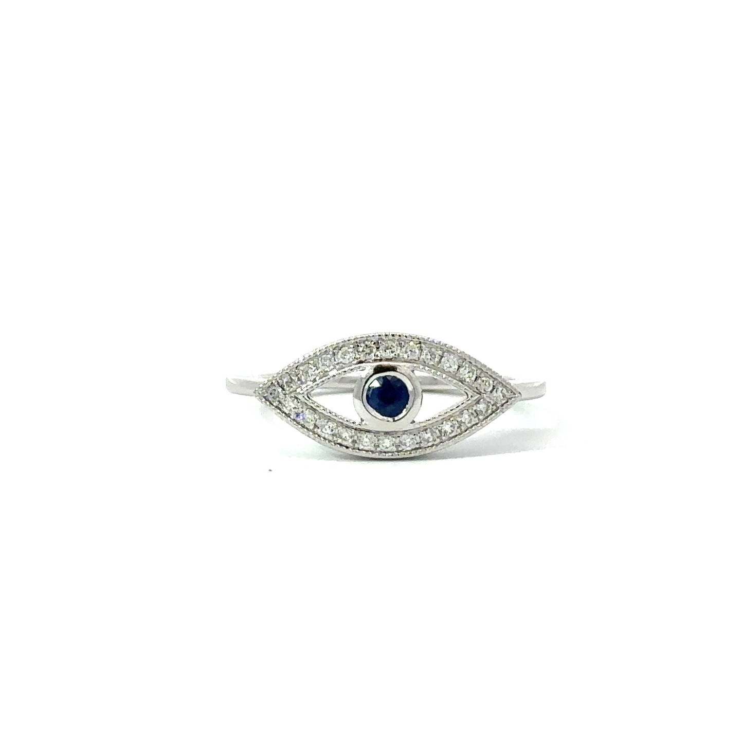 Dainty evil eye diamonds ring