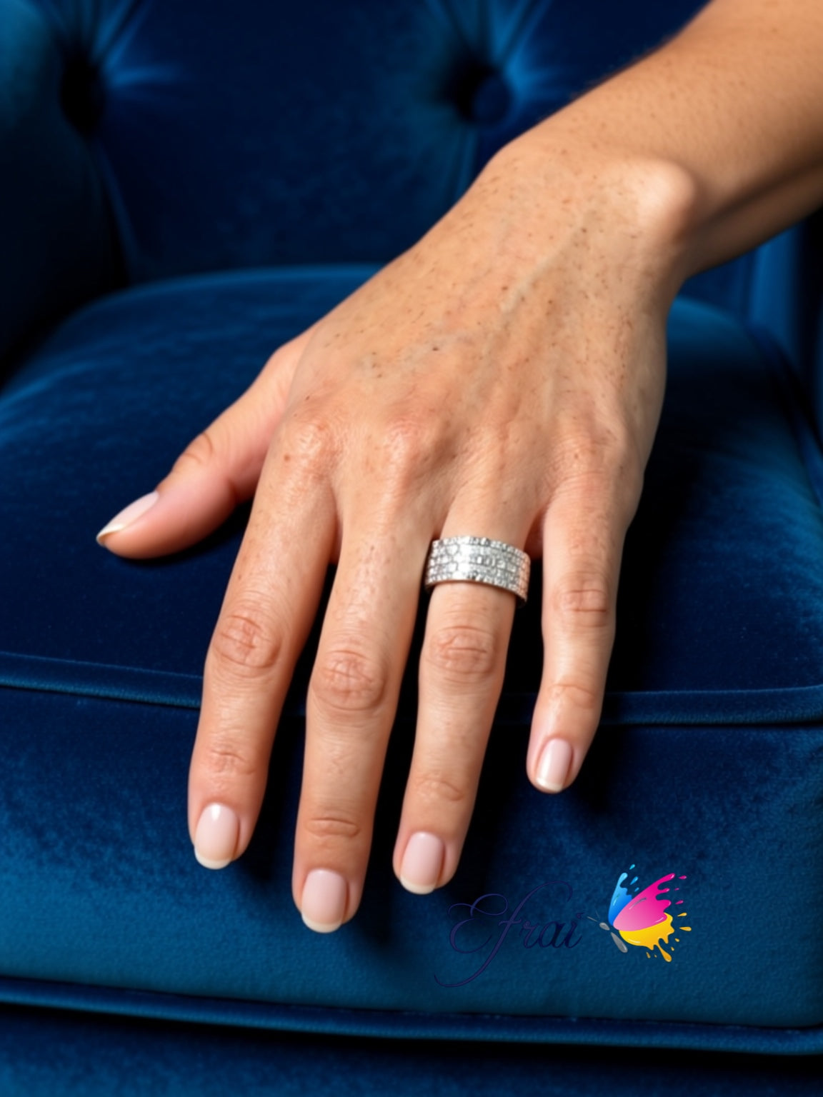 Baguettes and round diamonds band