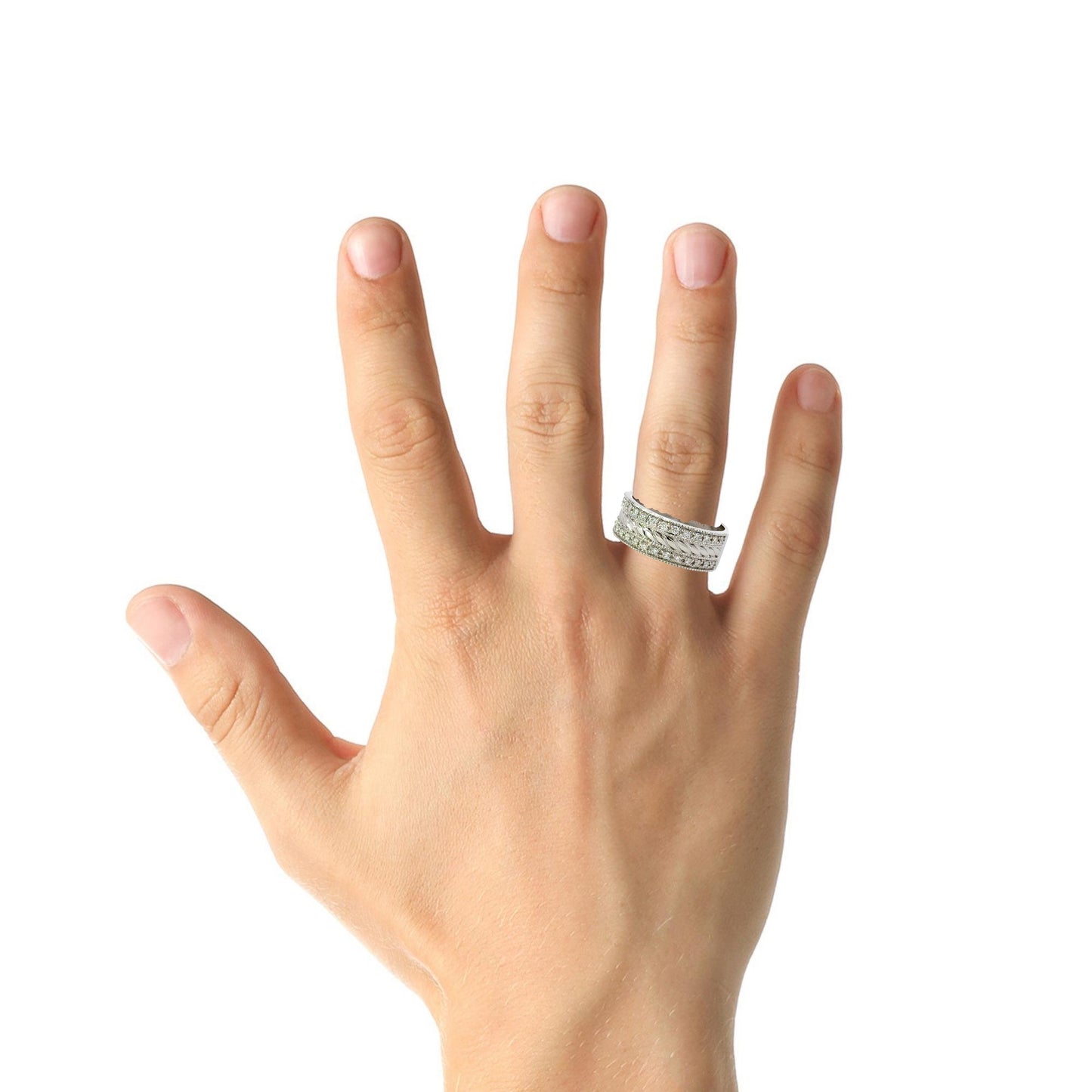 Gorgeous braided gold diamonds mens ring
