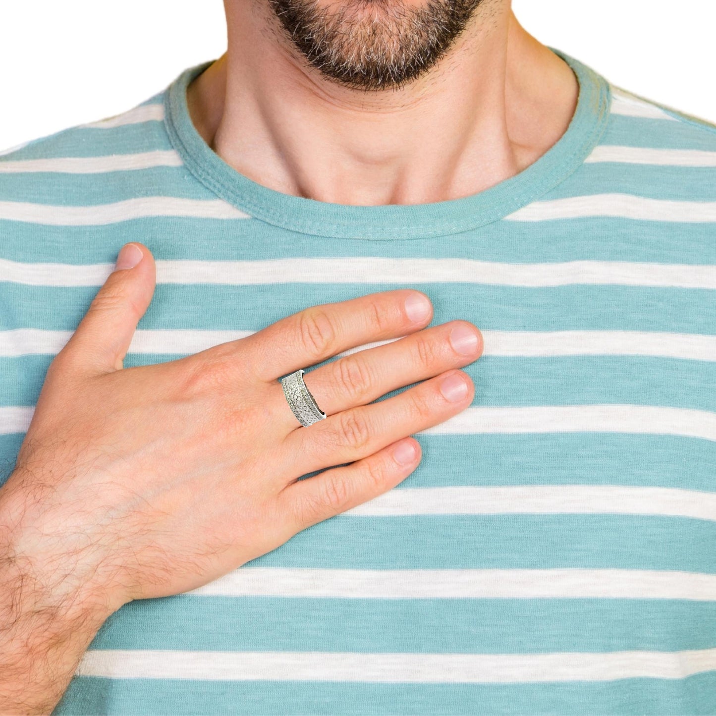 Gorgeous gold weaved diamonds mens ring