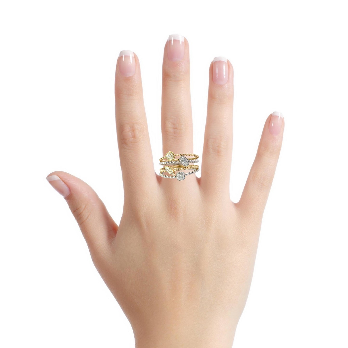 Gorgeous beaded gold band with diamonds