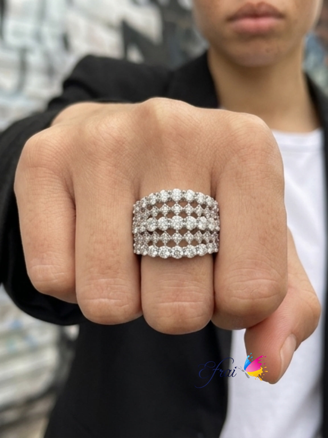 Exotic natural diamonds ring