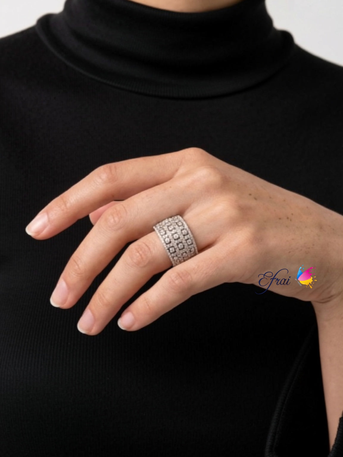 Gorgeous wide diamonds band
