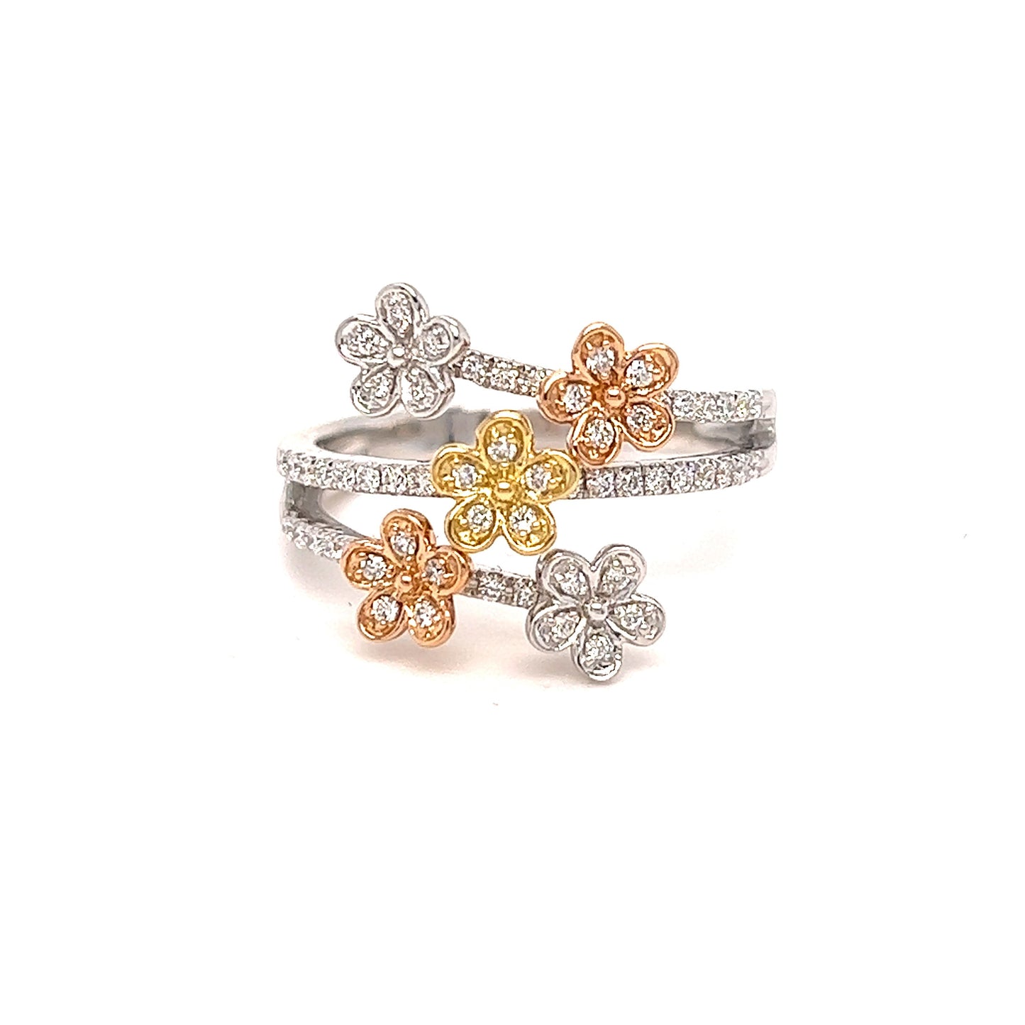 Diamond flowers ring