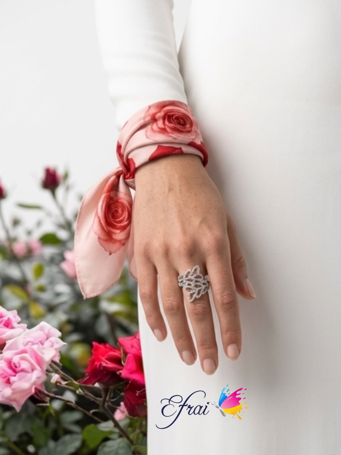 Diamond leaves ring