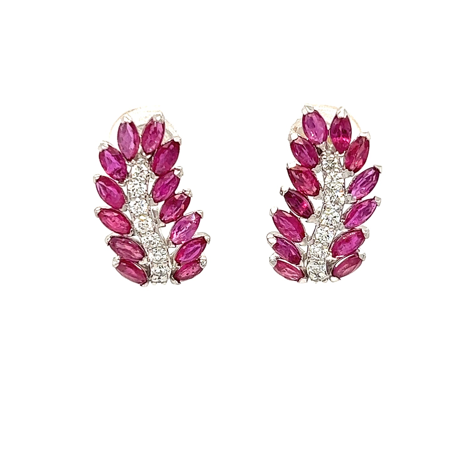 MQ Rubies diamonds earrings