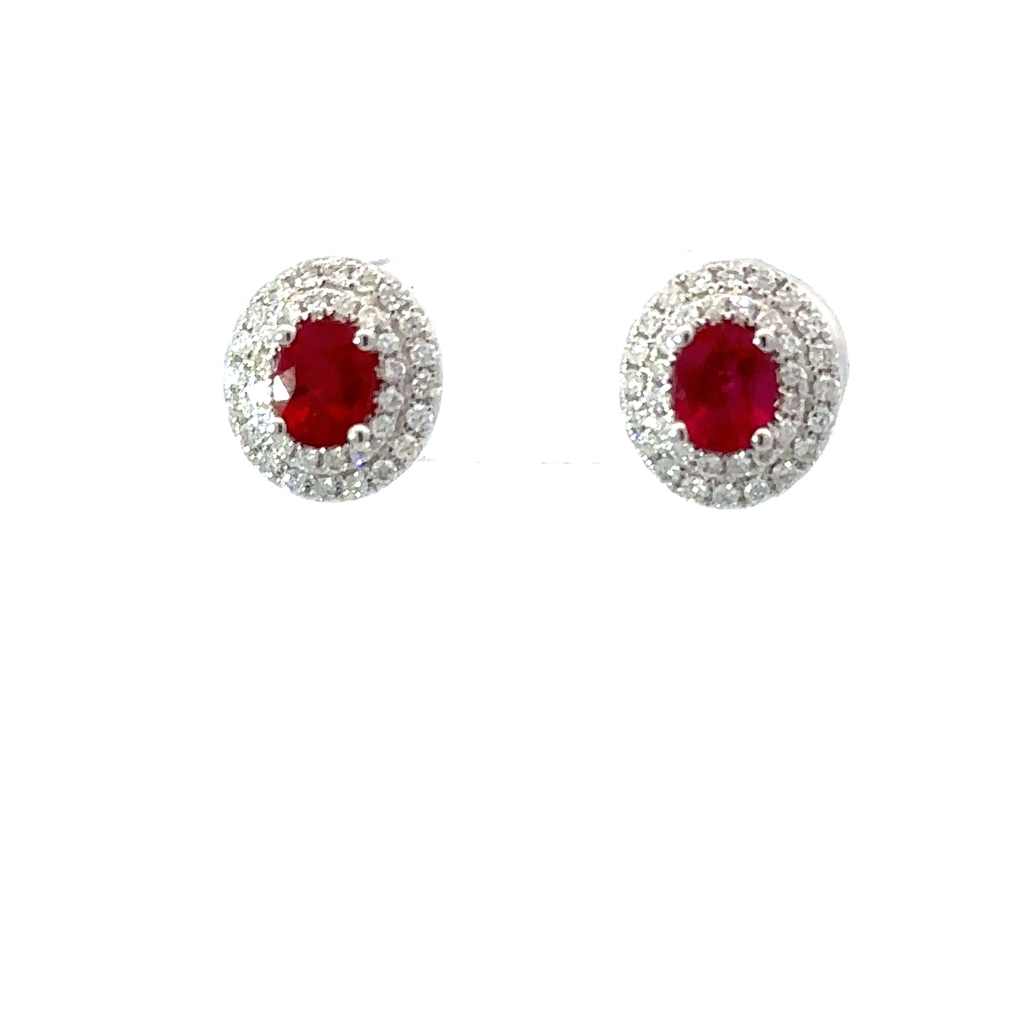 Natural rubies and diamonds earrings