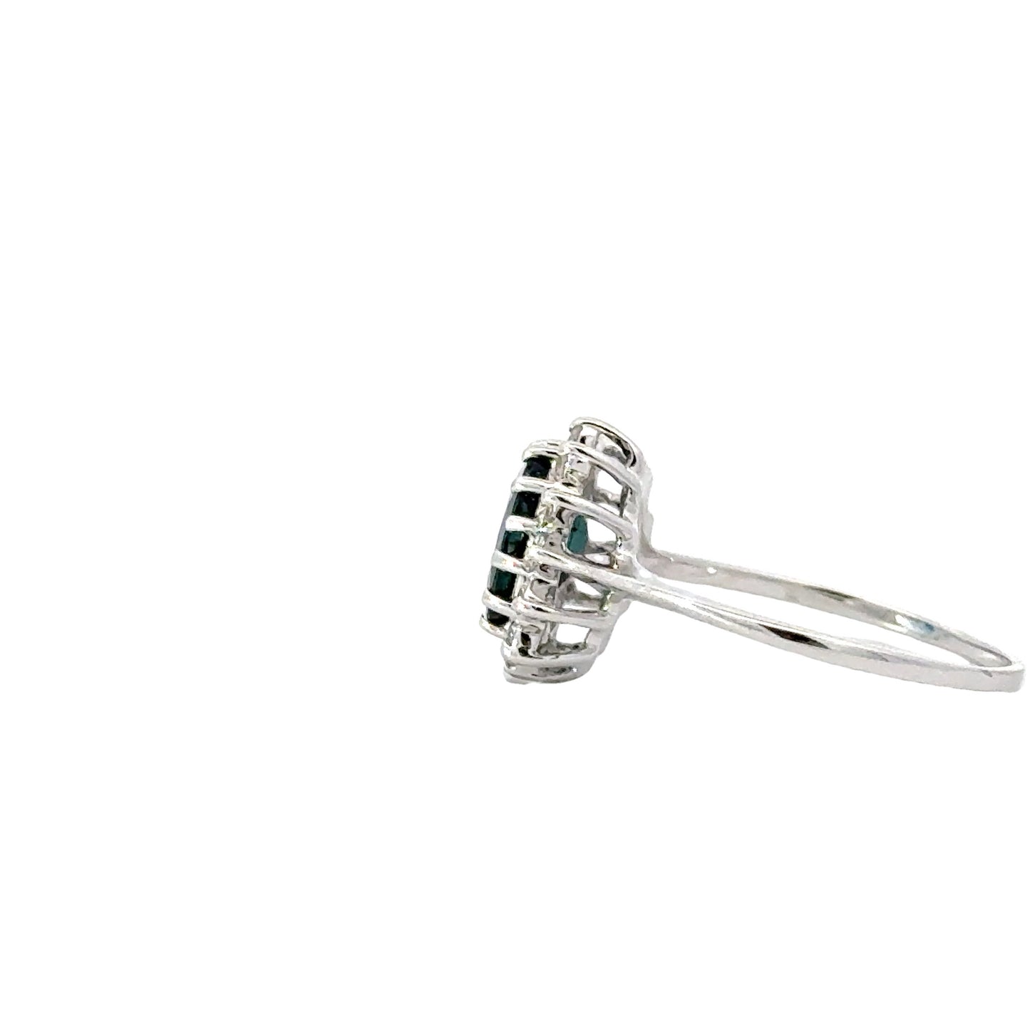 Diamond-encrusted sapphire ring