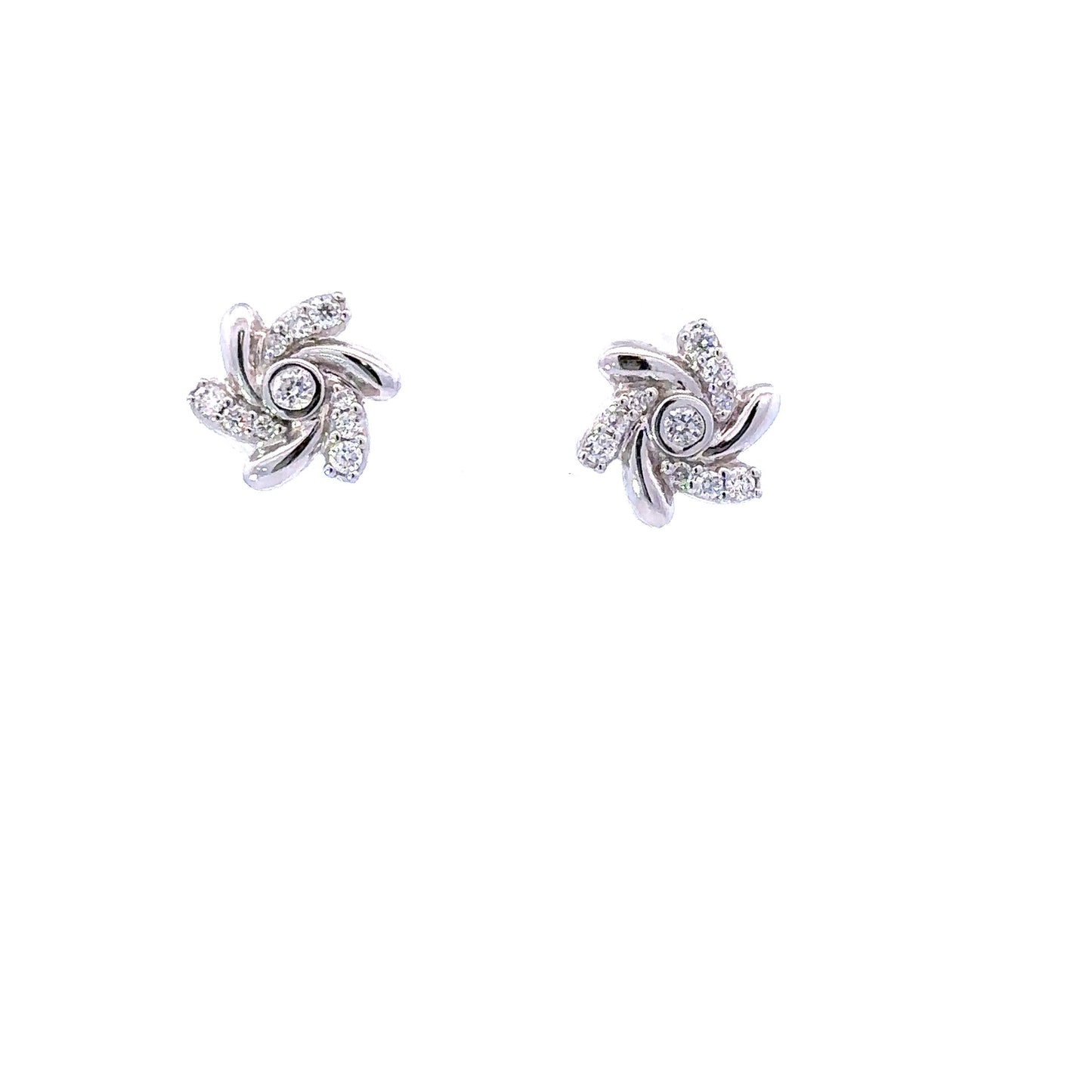 Windwhirl style diamonds earrings