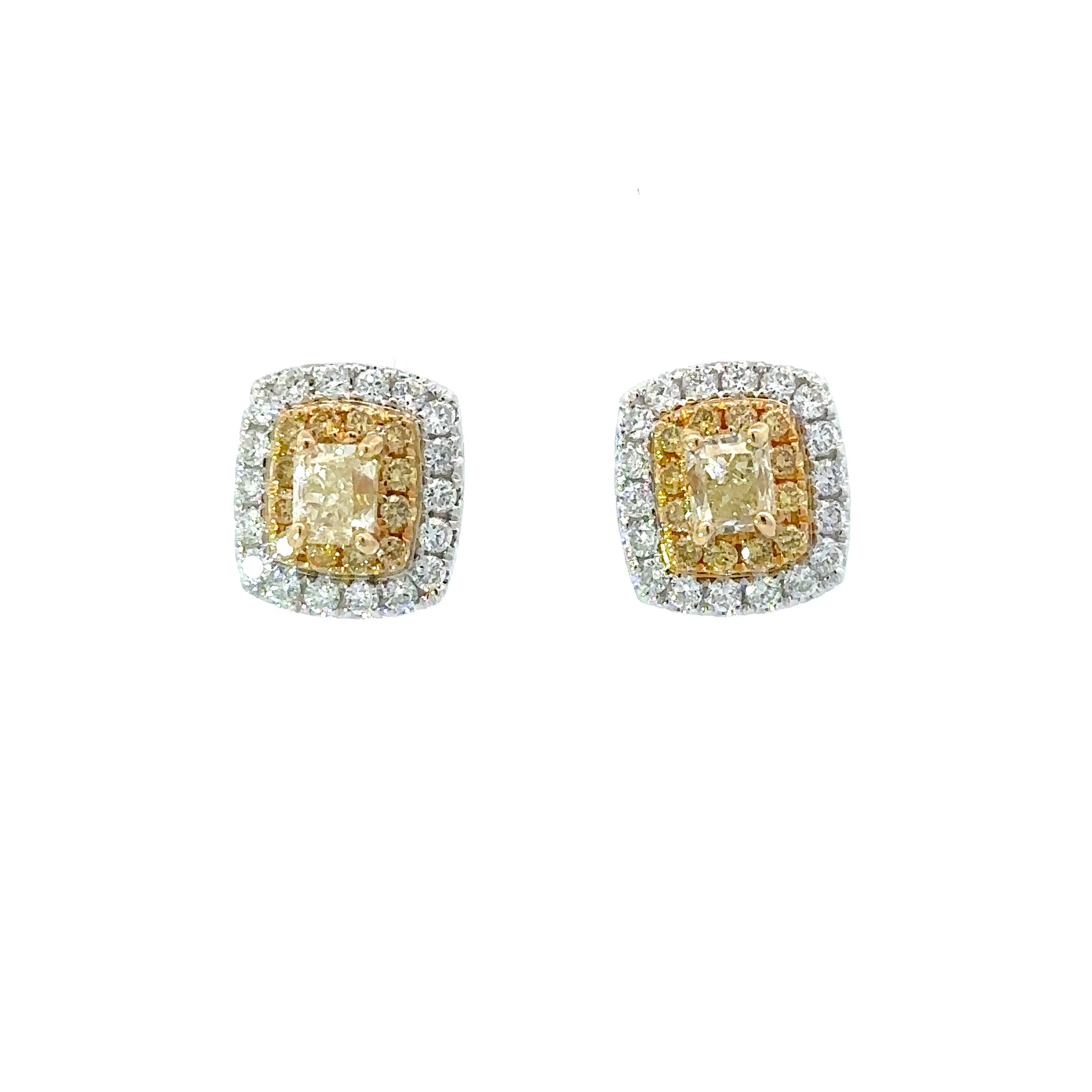 Natural yellow deals diamond earrings