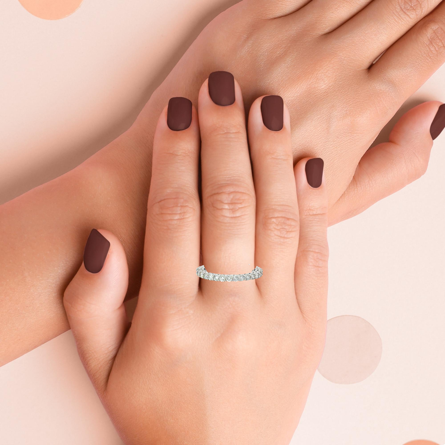 Natural round diamonds eternity band