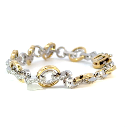 Elegant Two-Tone 18K gold and diamonds Bracelet