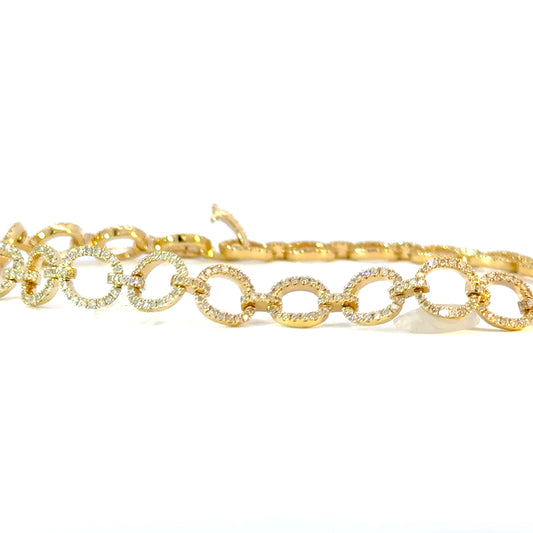 Elegant 18K Gold and natural diamonds Bracelet