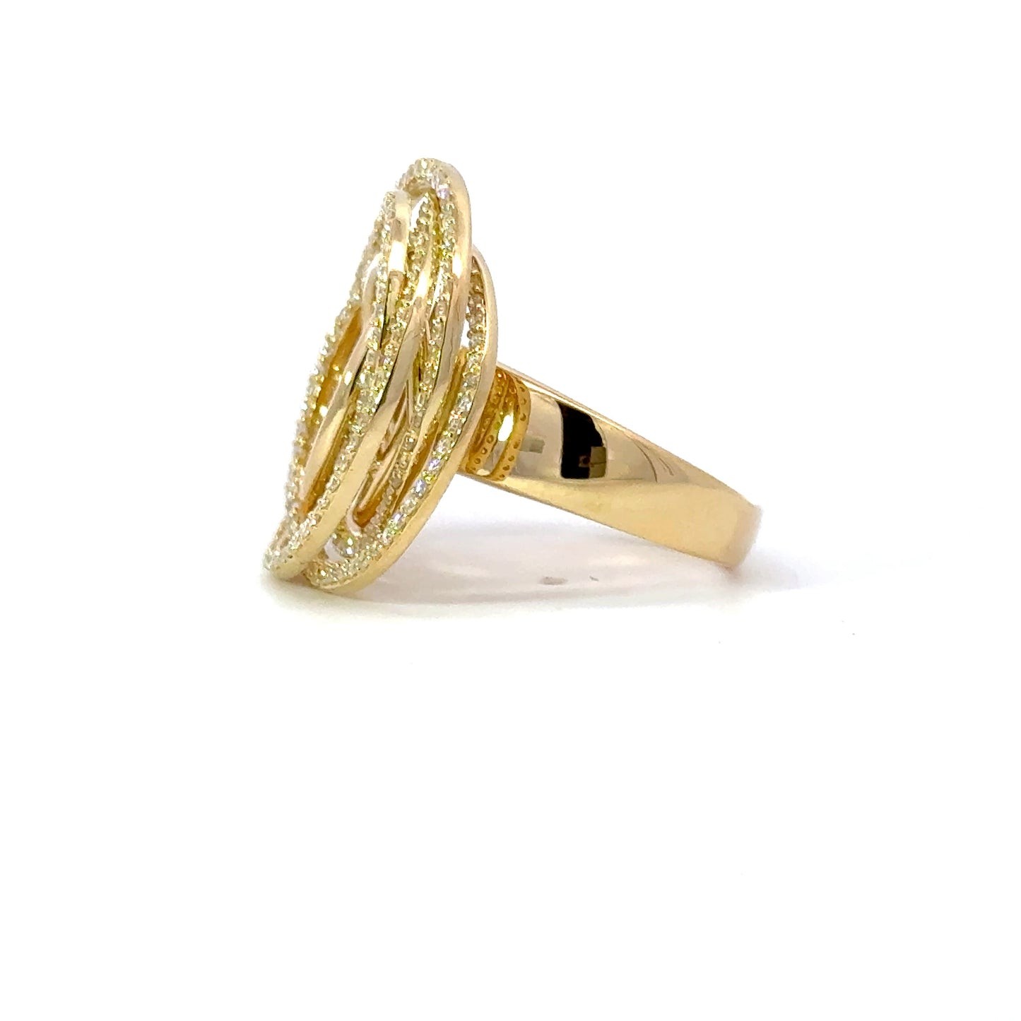 Elegant natural spherical rows of diamonds ring