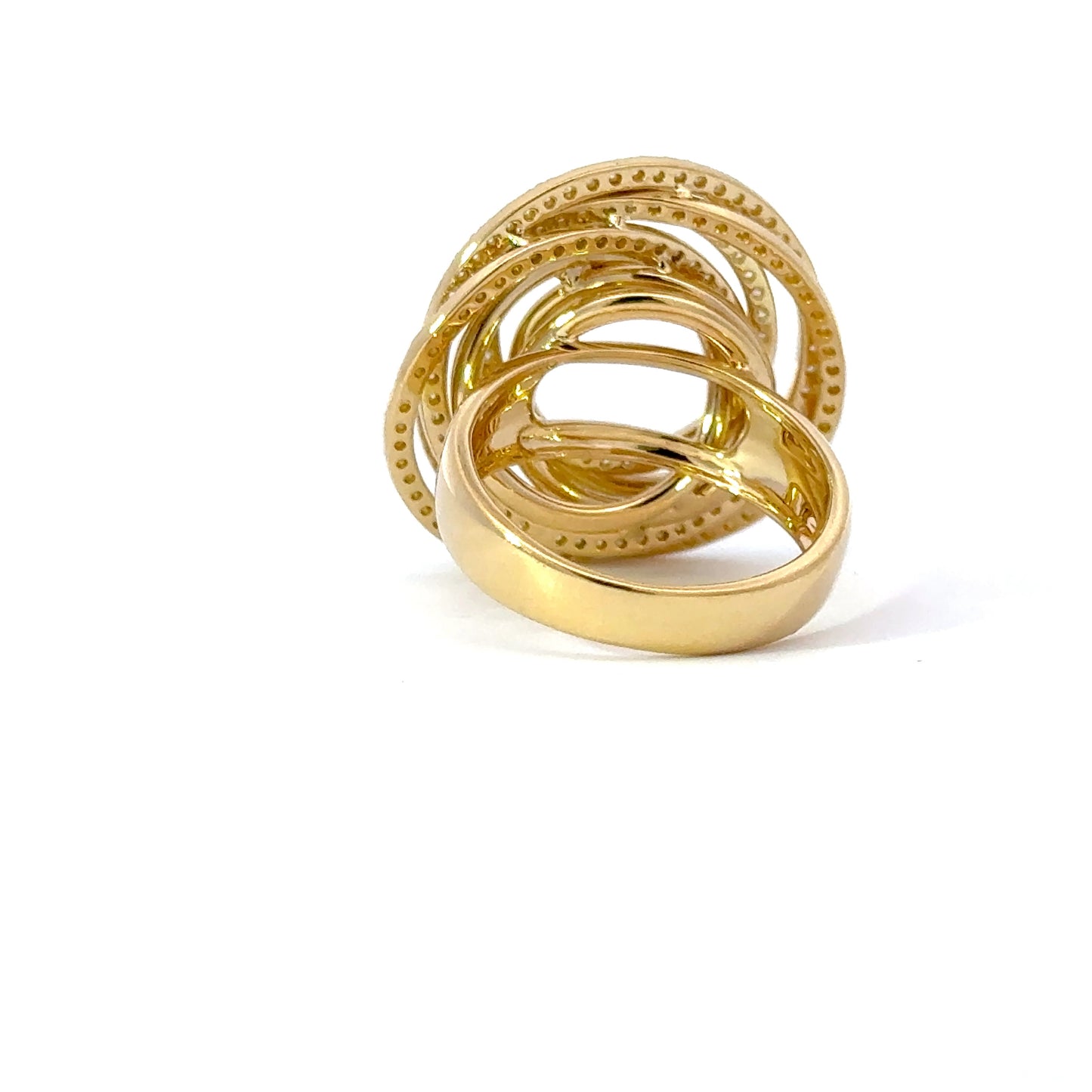 Elegant natural spherical rows of diamonds ring