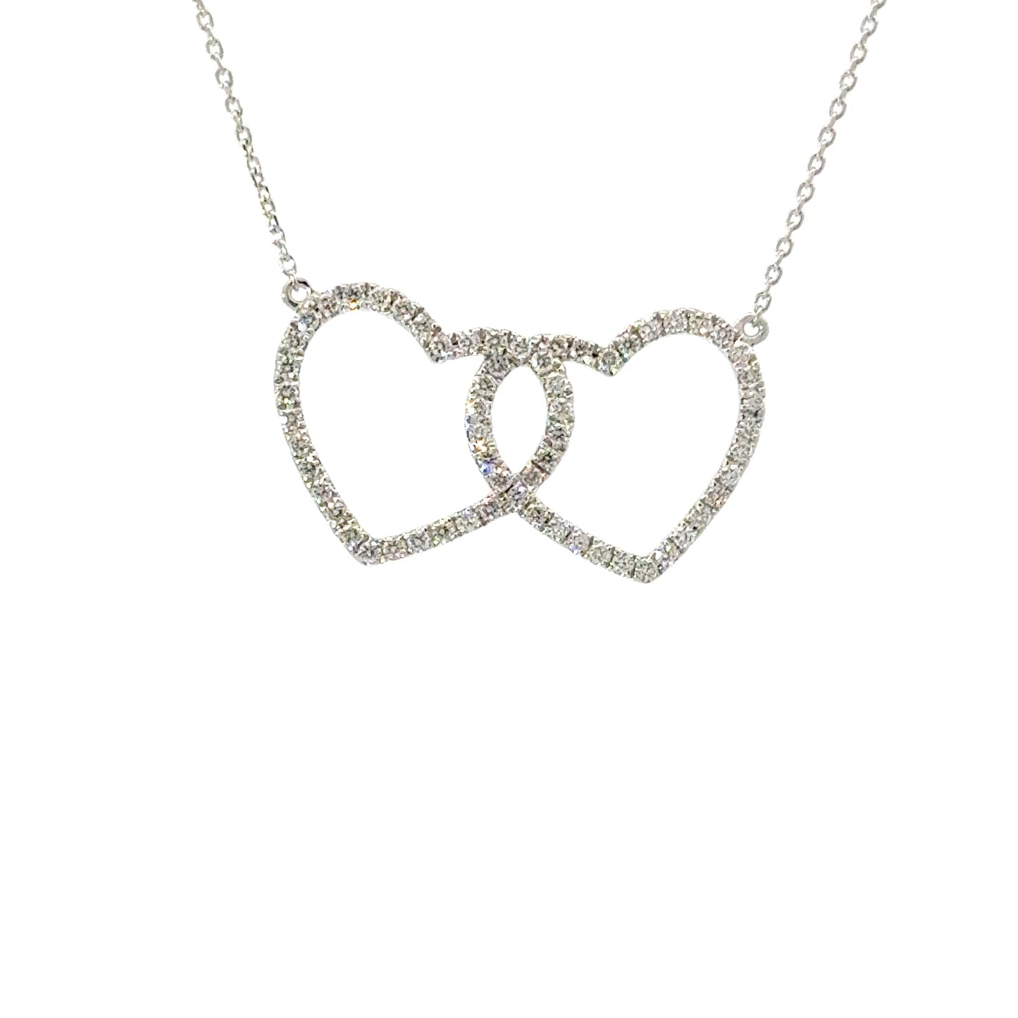 Interlocking Diamonds Heart Necklace