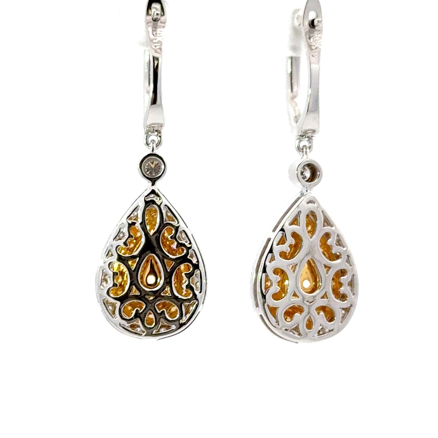 Elegant Teardrop GIA Fancy yellow diamonds Earrings