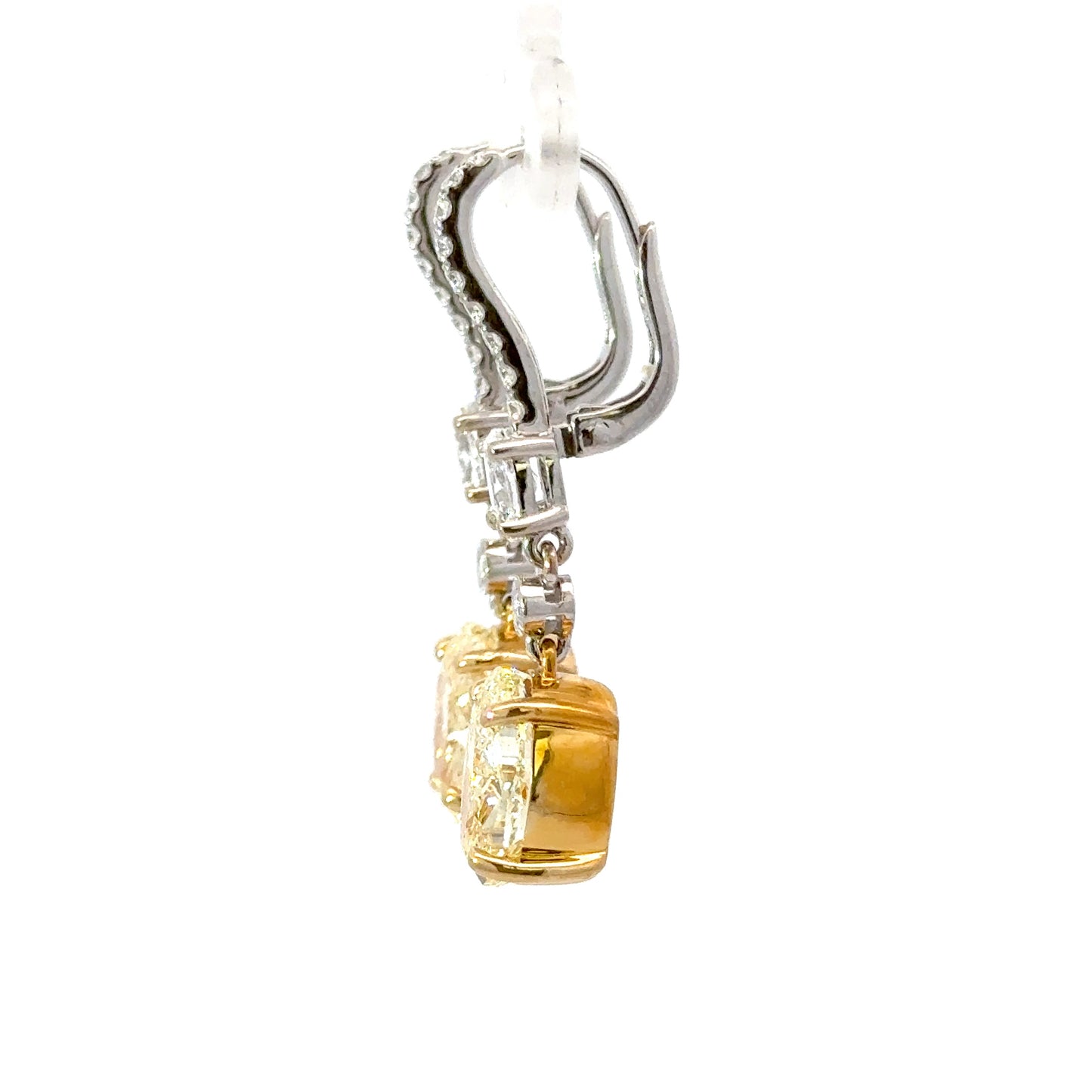 Elegant Natural GIA Certified Oval Yellow Diamond Earrings