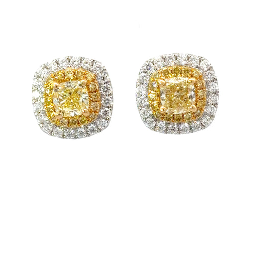 Elegant Yellow Diamond Earrings