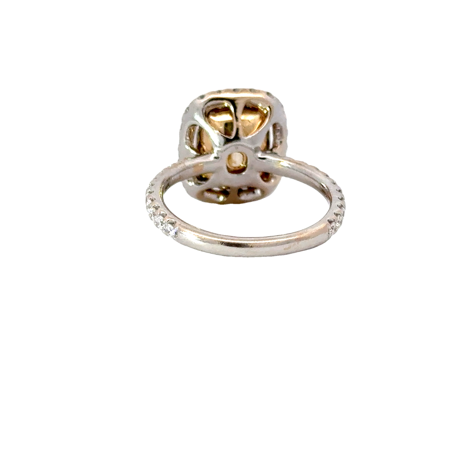 CGL certified Emerald cut fancy yellow and diamonds ring