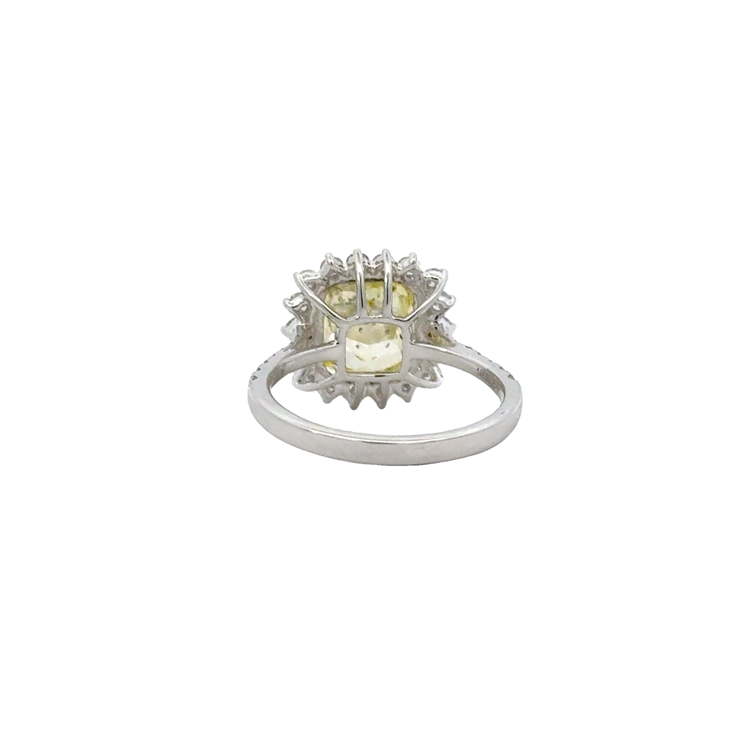 Stunning Natural GIA Fancy Intense green yellow diamond ring