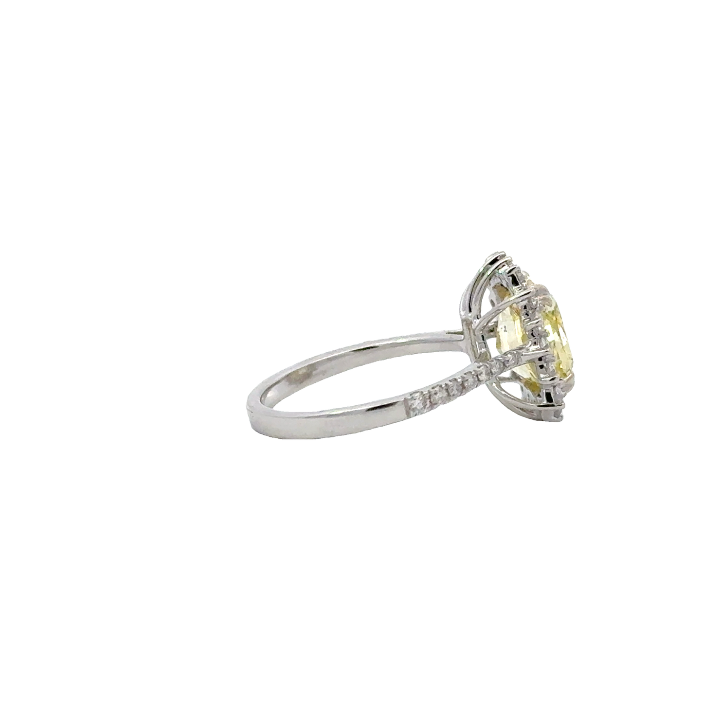 Stunning Natural GIA Fancy Intense green yellow diamond ring