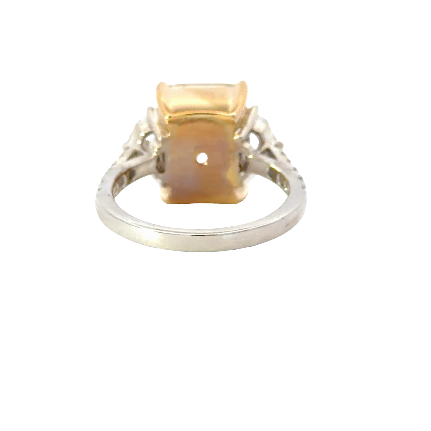 GIA natural Yellow Radiant Diamond  Ring in 18K Yellow and White Gold