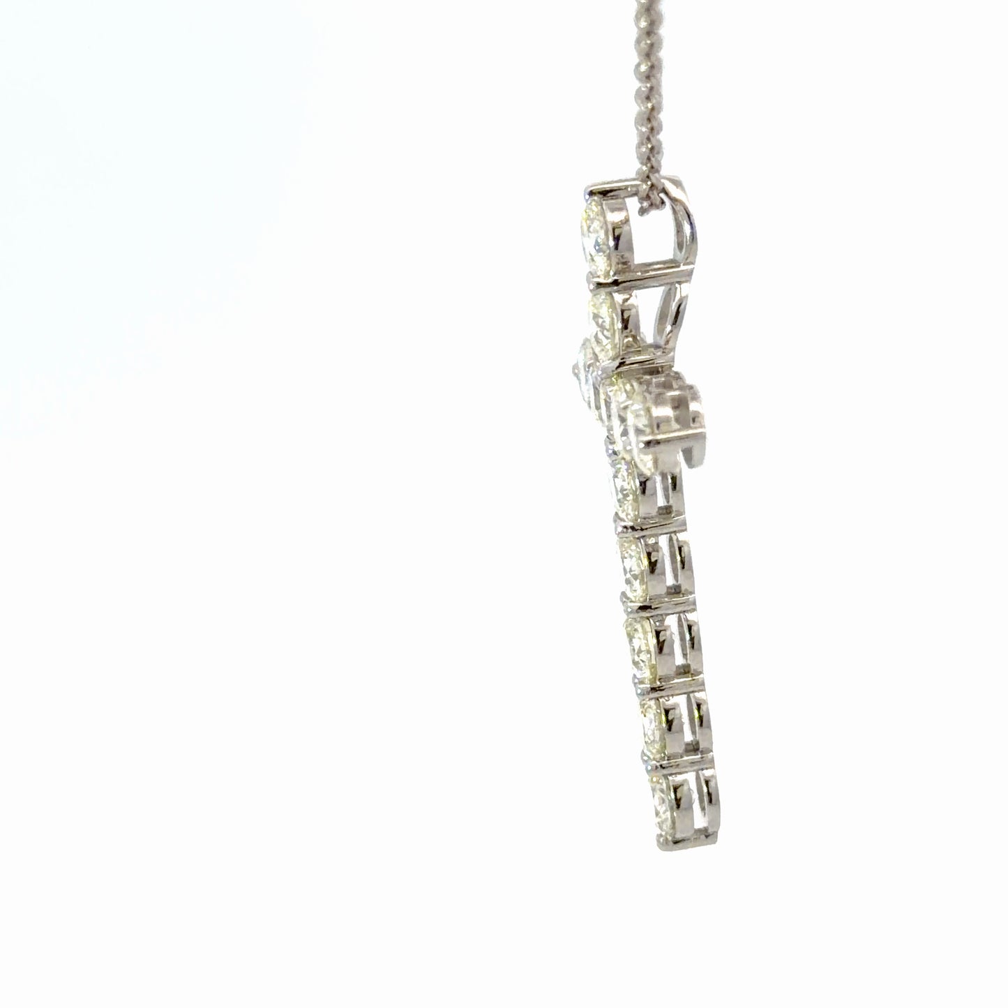Diamond Cross Pendant Necklace in White Gold