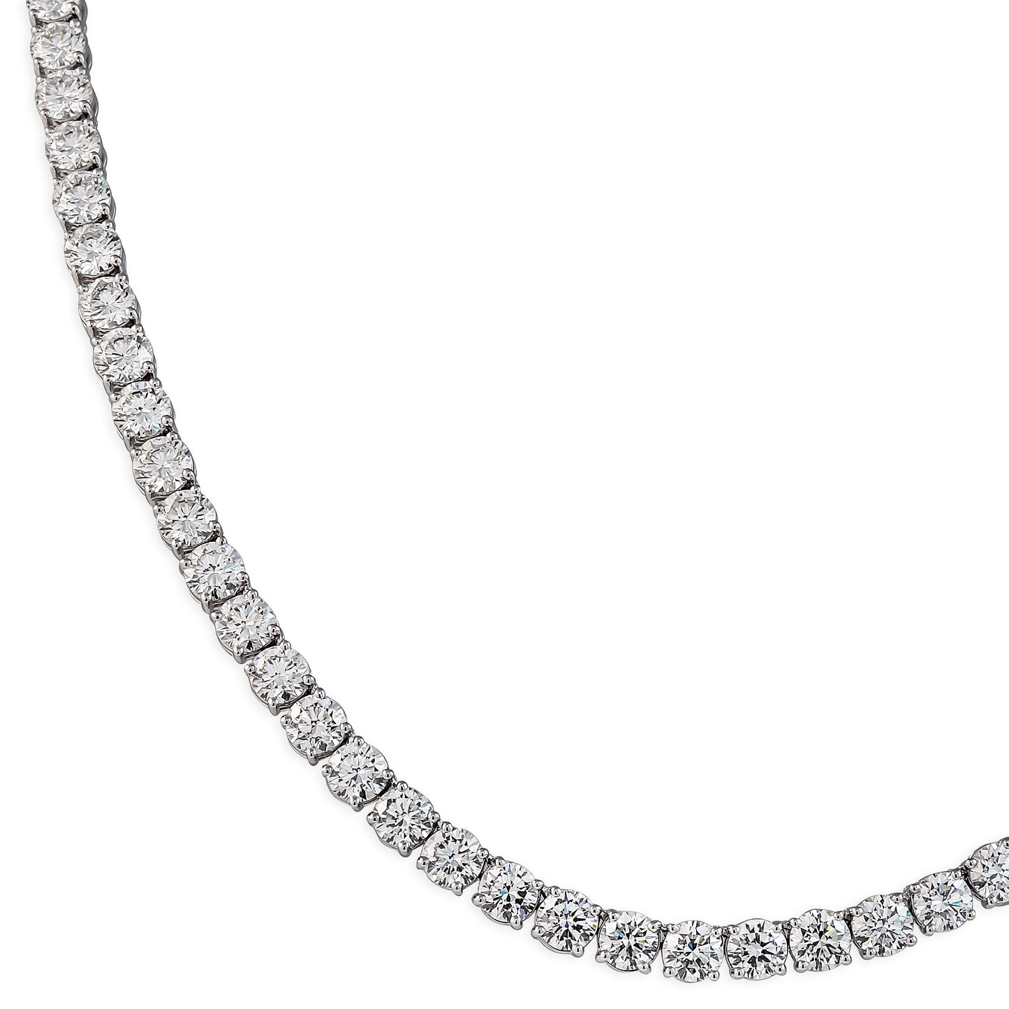 Classic Diamond Tennis Necklace in White Gold