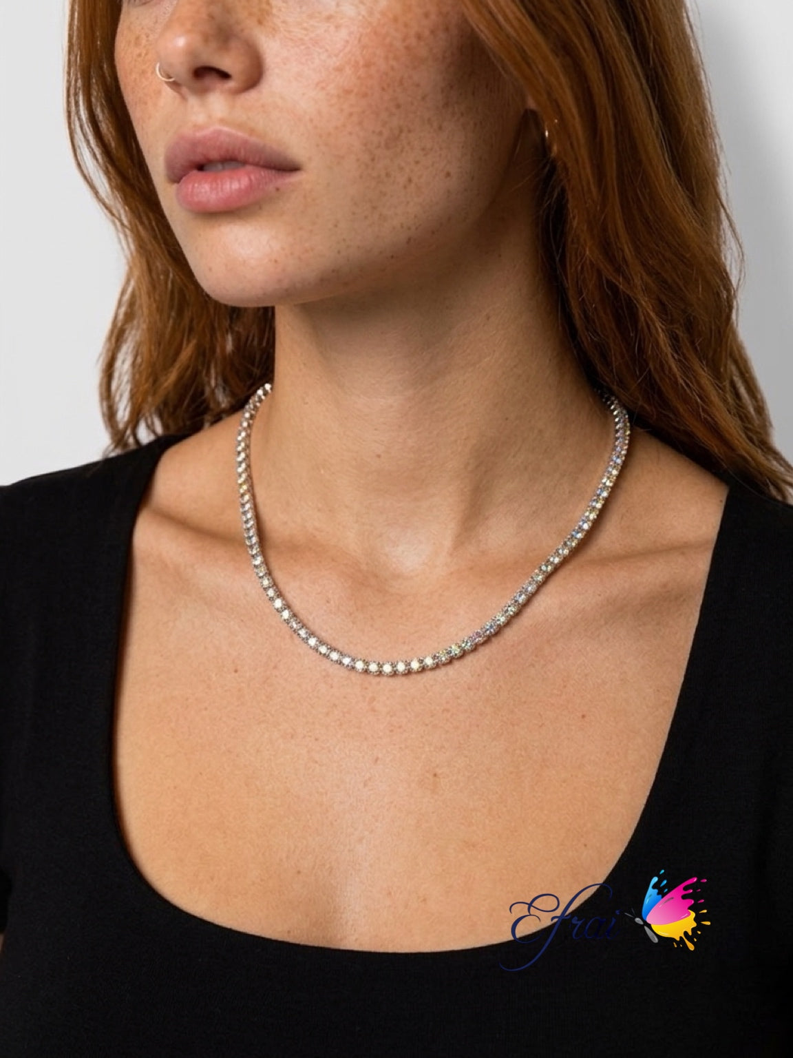Classic Diamond Tennis Necklace in White Gold