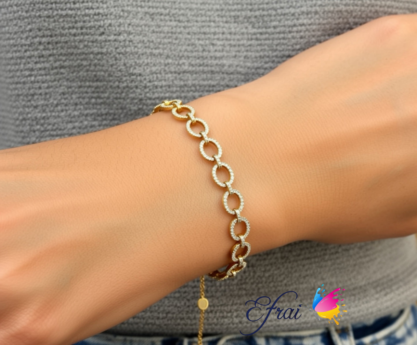 Elegant 18K Gold and natural diamonds Bracelet