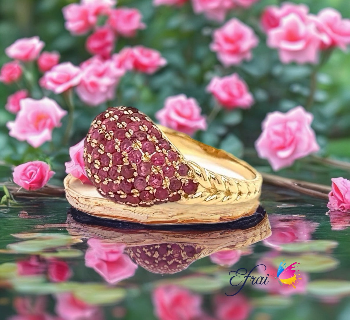 Ruby signet rings